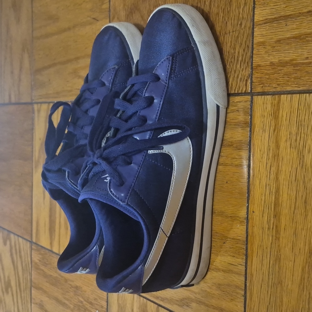 Nike Women's Dark Purple and Silver Sneakers